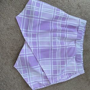 white and lilac plaid envelope skort - NEW W TAGS